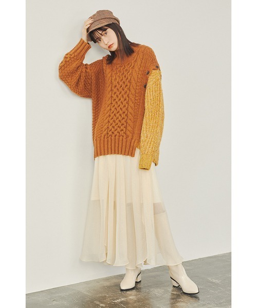 LILY BROWN(リリーブラウン)の「光沢シアースカート(スカート・レディース・イエロー/グレー/ブラウン・0/1)」の11枚目の写真