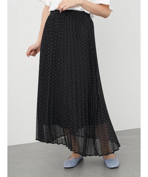 earth music&ecology（アースミュージックアンドエコロジー）の「シアー楊柳プリーツスカート ＊（スカート・レディース・ブラック/ミント/モカ/ピンクベージュ/ドット/ライトベージュ・FREE）」の7枚目の写真