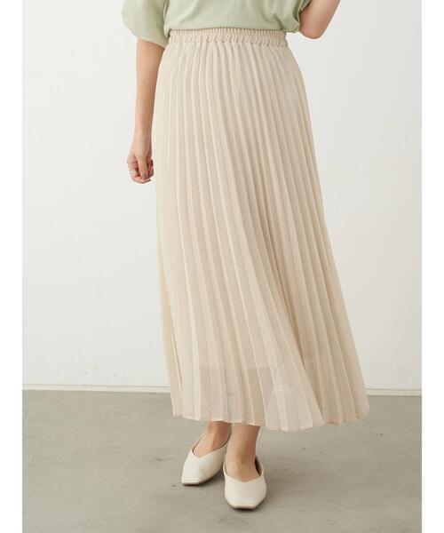 earth music&ecology（アースミュージックアンドエコロジー）の「シアー楊柳プリーツスカート ＊（スカート・レディース・ブラック/ミント/モカ/ピンクベージュ/ドット/ライトベージュ・FREE）」の8枚目の写真