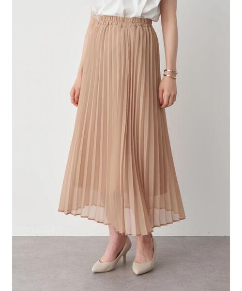 earth music&ecology（アースミュージックアンドエコロジー）の「シアー楊柳プリーツスカート ＊（スカート・レディース・ブラック/ミント/モカ/ピンクベージュ/ドット/ライトベージュ・FREE）」の9枚目の写真