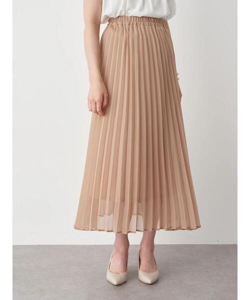 earth music&ecology（アースミュージックアンドエコロジー）の「シアー楊柳プリーツスカート ＊（スカート・レディース・ブラック/ミント/モカ/ピンクベージュ/ドット/ライトベージュ・FREE）」の10枚目の写真