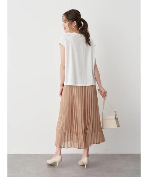 earth music&ecology（アースミュージックアンドエコロジー）の「シアー楊柳プリーツスカート ＊（スカート・レディース・ブラック/ミント/モカ/ピンクベージュ/ドット/ライトベージュ・FREE）」の18枚目の写真