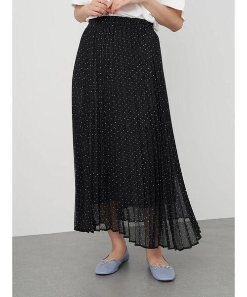 earth music&ecology（アースミュージックアンドエコロジー）の「シアー楊柳プリーツスカート ＊（スカート・レディース・ブラック/ミント/モカ/ピンクベージュ/ドット/ライトベージュ・FREE）」の19枚目の写真