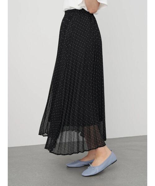 earth music&ecology（アースミュージックアンドエコロジー）の「シアー楊柳プリーツスカート ＊（スカート・レディース・ブラック/ミント/モカ/ピンクベージュ/ドット/ライトベージュ・FREE）」の20枚目の写真