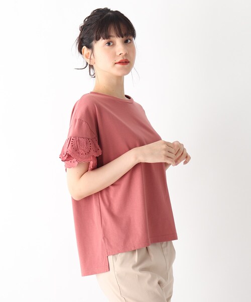 Cutie Blonde（キューティーブロンド）の「◆【S-L】お袖レースプルオーバー（Tシャツ/カットソー・レディース・オフホワイト/ブラック/ライトオレンジ系・01/02/03）」の13枚目の写真