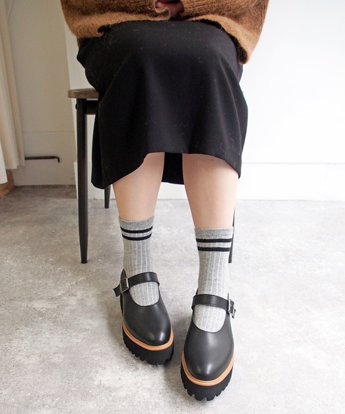 あしながおじさん(アシナガオジサン)の「厚底ストラップパンプス -7210045(パンプス・レディース・クリアブラック/ブラック・23.0cm/24.0cm/22.5cm/24.5cm/23.5cm)」の6枚目の写真