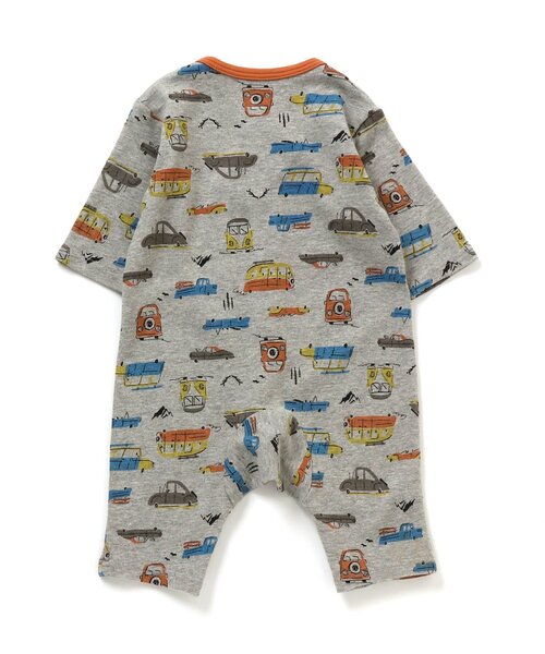 Ampersand（アンパサンド）の「/男児前開き総柄カバーオール（車柄）（ロンパース・キッズ・グレー/アイボリー・80/70/60）」の3枚目の写真