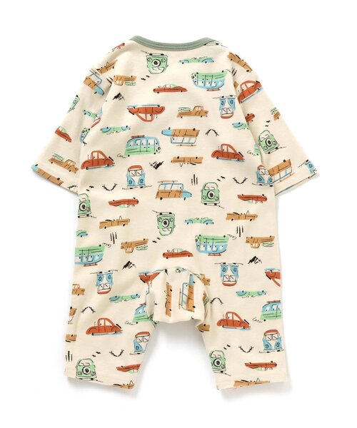 Ampersand（アンパサンド）の「/男児前開き総柄カバーオール（車柄）（ロンパース・キッズ・グレー/アイボリー・80/70/60）」の4枚目の写真