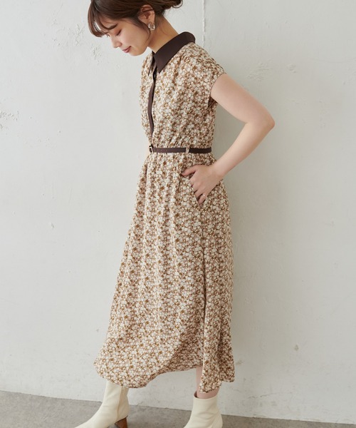 natural couture(ナチュラルクチュール)の「【WEB限定カラー有り】襟付きレトロワンピース(ワンピース・レディース・ブラウン/ベージュ系その他/グリーン系その他/ピンクベージュ/ブルー系その他・FREE)」の8枚目の写真