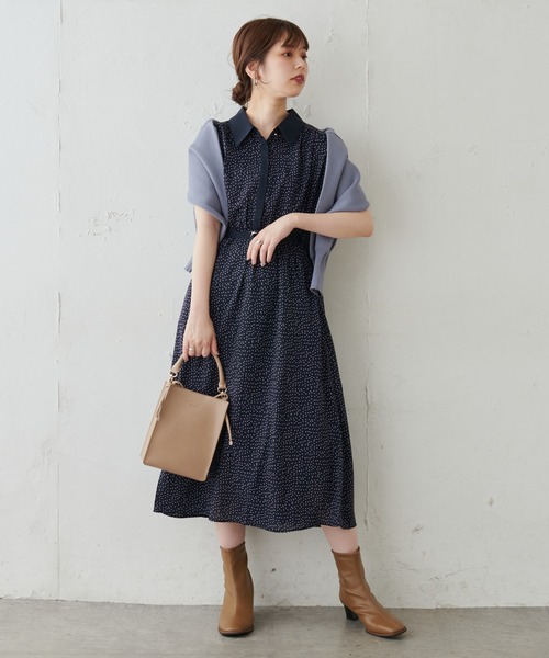 natural couture(ナチュラルクチュール)の「【WEB限定カラー有り】襟付きレトロワンピース(ワンピース・レディース・ブラウン/ベージュ系その他/グリーン系その他/ピンクベージュ/ブルー系その他・FREE)」の7枚目の写真