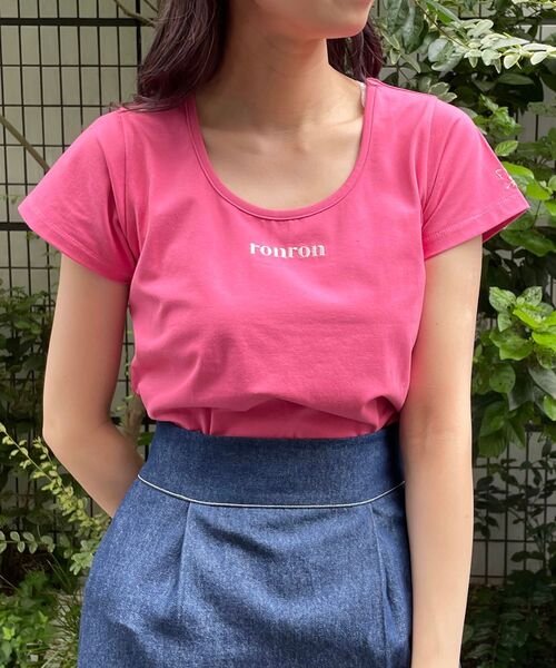MAJESTIC LEGON（マジェスティックレゴン）の「ワンポイントモチーフTee（Tシャツ/カットソー・レディース・ブラック/ピンク/アイボリー・MEDIUM/SMALL）」の3枚目の写真