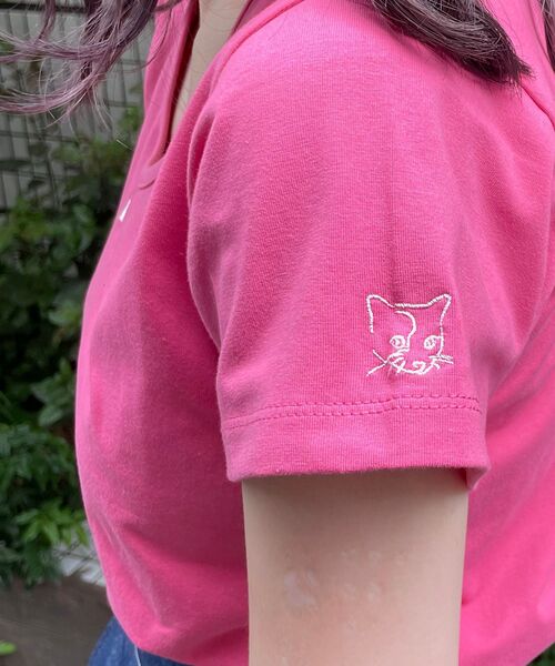 MAJESTIC LEGON（マジェスティックレゴン）の「ワンポイントモチーフTee（Tシャツ/カットソー・レディース・ブラック/ピンク/アイボリー・MEDIUM/SMALL）」の4枚目の写真