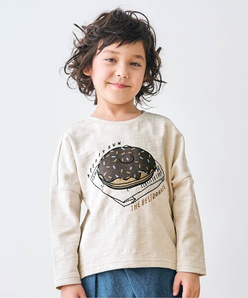 apres les cours（アプレレクール）の「3柄モチーフTシャツ（Tシャツ/カットソー・キッズ・ブラウン/ミント/アイボリー・120/90/110/140/100/130/80）」の2枚目の写真