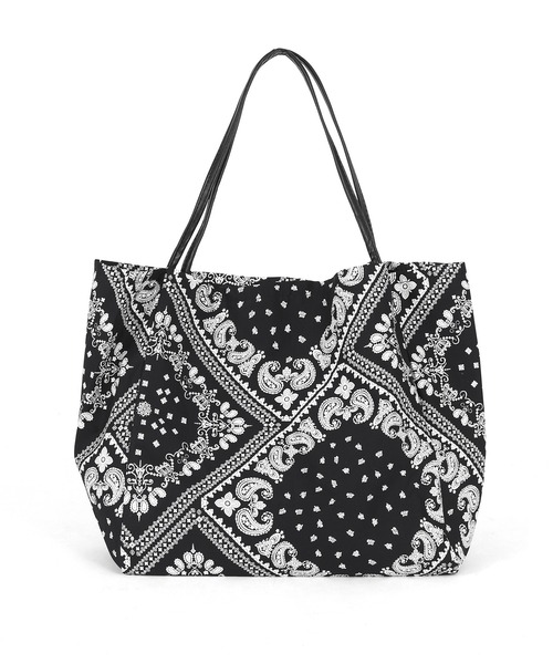 Figments（フィグメンツ）の「バンダナ柄ビッグトートバッグ（トートバッグ・レディース・ブラック・FREE）」の12枚目の写真