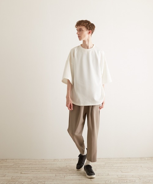 TONE SELECT WEAR(トーンセレクトウェア)の「【TONE BY AS】薄手ポンチテーパードパンツ(BL)(その他パンツ・メンズ・ブラック/ブルーグレー/グレイッシュベージュ・MEDIUM/LARGE)」の4枚目の写真