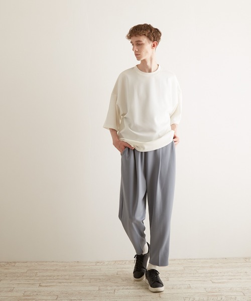 TONE SELECT WEAR(トーンセレクトウェア)の「【TONE BY AS】薄手ポンチテーパードパンツ(BL)(その他パンツ・メンズ・ブラック/ブルーグレー/グレイッシュベージュ・MEDIUM/LARGE)」の5枚目の写真