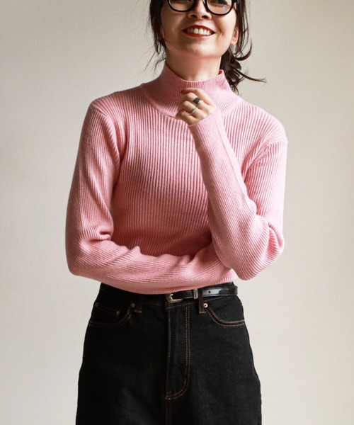 feepur（フェピュール）の「《ウォッシャブル》ベーシックハイネックリブニット（ニット/セーター・レディース・ミント/ピンクベージュ/ベージュ/チャコールグレー/ブルー/ブラック/オフホワイト・MEDIUM）」の7枚目の写真