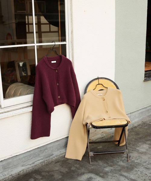 Keeepy(キーピー)の「【Keeepy】wide sleeve cropped cardigan(カーディガン/ボレロ・レディース・エンジ/アイボリー・FREE)」の6枚目の写真