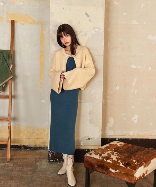 Keeepy(キーピー)の「【Keeepy】wide sleeve cropped cardigan(カーディガン/ボレロ・レディース・エンジ/アイボリー・FREE)」の17枚目の写真