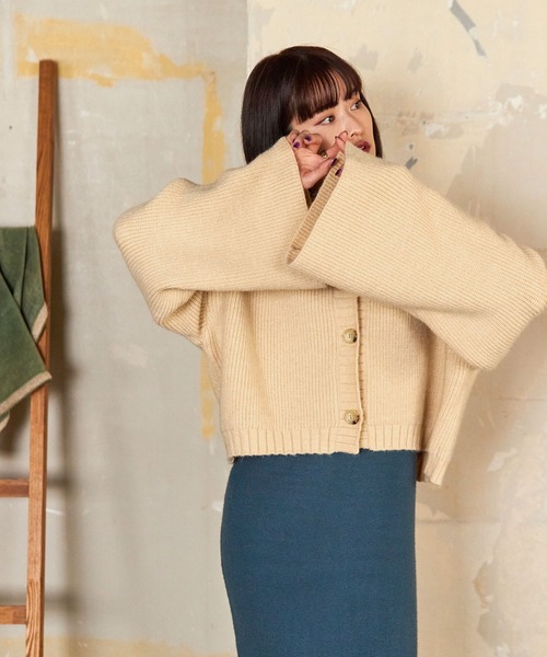 セール】【Keeepy】wide sleeve cropped cardigan（カーディガン
