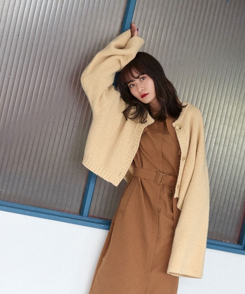 Keeepy(キーピー)の「【Keeepy】wide sleeve cropped cardigan(カーディガン/ボレロ・レディース・エンジ/アイボリー・FREE)」の14枚目の写真