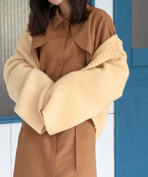 Keeepy(キーピー)の「【Keeepy】wide sleeve cropped cardigan(カーディガン/ボレロ・レディース・エンジ/アイボリー・FREE)」の7枚目の写真