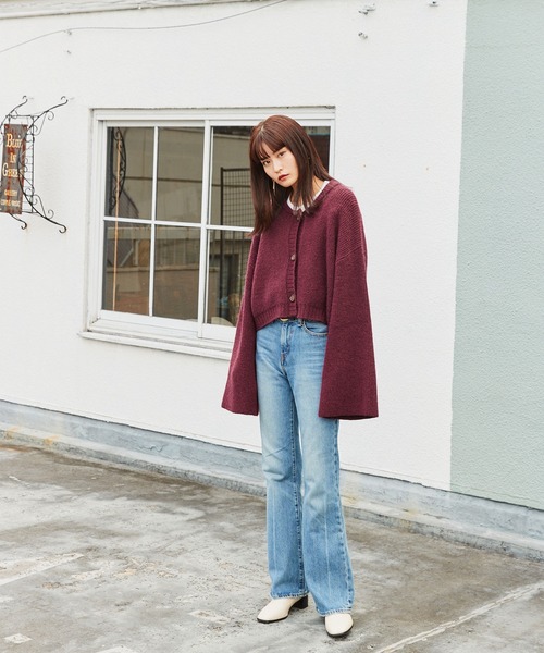Keeepy(キーピー)の「【Keeepy】wide sleeve cropped cardigan(カーディガン/ボレロ・レディース・エンジ/アイボリー・FREE)」の18枚目の写真