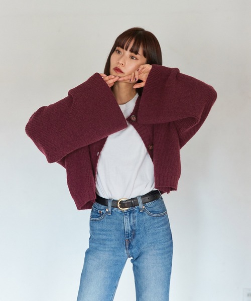 Keeepy(キーピー)の「【Keeepy】wide sleeve cropped cardigan(カーディガン/ボレロ・レディース・エンジ/アイボリー・FREE)」の15枚目の写真