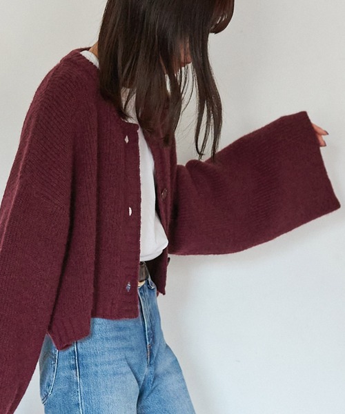 Keeepy(キーピー)の「【Keeepy】wide sleeve cropped cardigan(カーディガン/ボレロ・レディース・エンジ/アイボリー・FREE)」の19枚目の写真