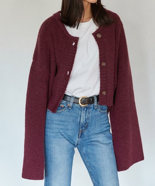 Keeepy(キーピー)の「【Keeepy】wide sleeve cropped cardigan(カーディガン/ボレロ・レディース・エンジ/アイボリー・FREE)」の12枚目の写真