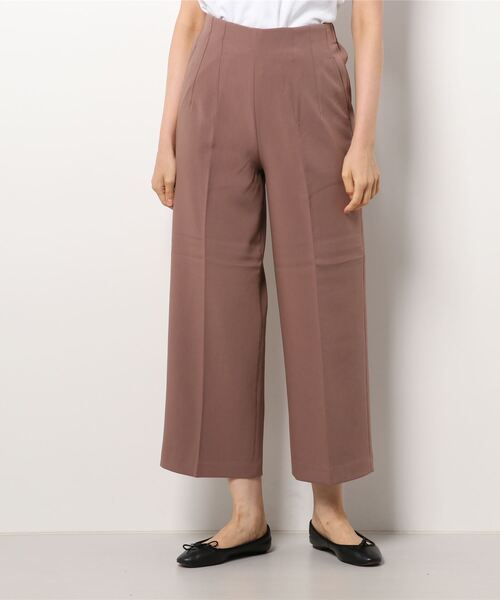 Q（キュー）の「ストレッチセミワイドパンツ（その他パンツ・レディース・ブラック/キャメル・MEDIUM）」の4枚目の写真