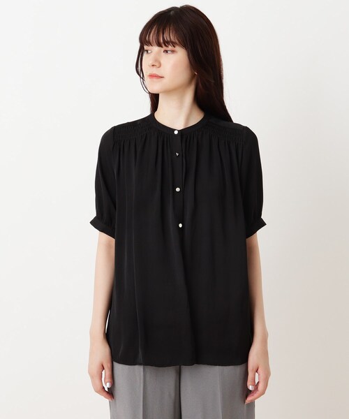 DRESKIP（ドレスキップ）の「◆サテンシャーリングブラウス（シャツ/ブラウス・レディース・オフホワイト/ホワイト系3/ライトパープル/ブラック/グレー系その他・03/04/02）」の6枚目の写真