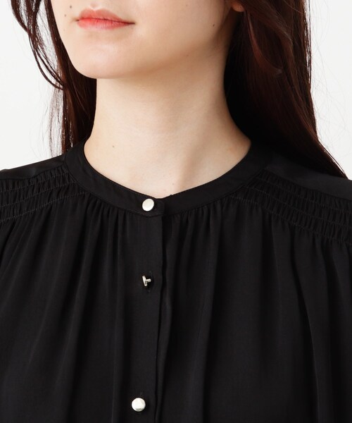 DRESKIP（ドレスキップ）の「◆サテンシャーリングブラウス（シャツ/ブラウス・レディース・オフホワイト/ホワイト系3/ライトパープル/ブラック/グレー系その他・03/04/02）」の9枚目の写真