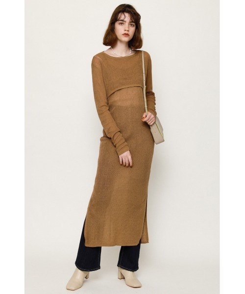 SLY（スライ）の「CREPE HG 2P ハイゲージ ニット（ニット/セーター・レディース・ミント/ブラック/ブラウン・FREE）」の2枚目の写真