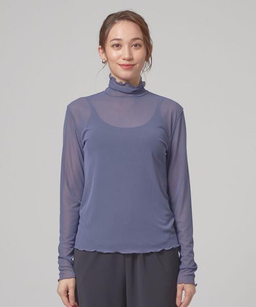 THE STATION STORE(ザ ステーション ストア)の「<TRANNA>シアーメロー タートルネック カットソー(Tシャツ/カットソー・レディース・ブラック/パープル・FREE)」の9枚目の写真