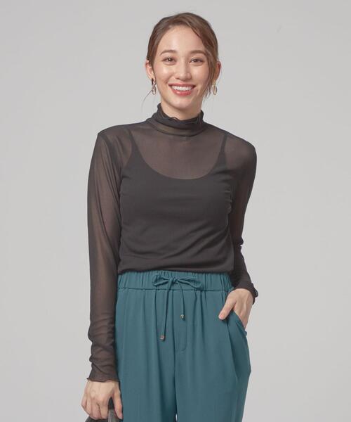 THE STATION STORE(ザ ステーション ストア)の「<TRANNA>シアーメロー タートルネック カットソー(Tシャツ/カットソー・レディース・ブラック/パープル・FREE)」の5枚目の写真
