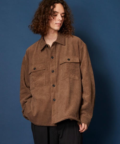 MEMENTISM(メメントイズム)の「コーデュロイオーバーサイズCPOシャツ(シャツ/ブラウス・メンズ・ベージュ/ブラウン/カーキ/ブルー/チャコール・MEDIUM/LARGE)」の3枚目の写真