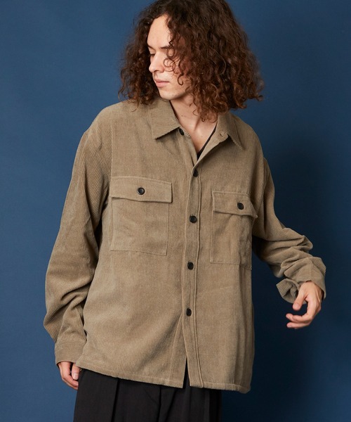MEMENTISM(メメントイズム)の「コーデュロイオーバーサイズCPOシャツ(シャツ/ブラウス・メンズ・ベージュ/ブラウン/カーキ/ブルー/チャコール・MEDIUM/LARGE)」の4枚目の写真