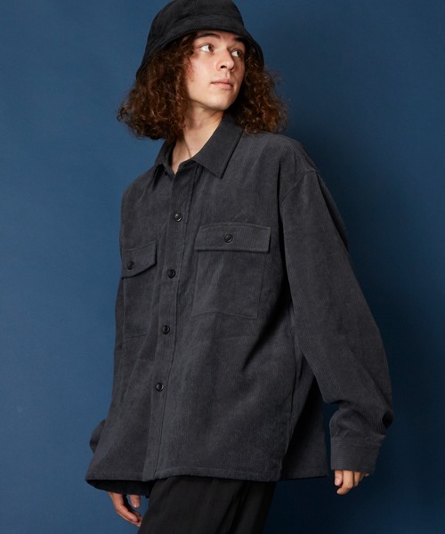 MEMENTISM(メメントイズム)の「コーデュロイオーバーサイズCPOシャツ(シャツ/ブラウス・メンズ・ベージュ/ブラウン/カーキ/ブルー/チャコール・MEDIUM/LARGE)」の2枚目の写真