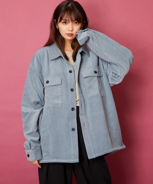 MEMENTISM(メメントイズム)の「コーデュロイオーバーサイズCPOシャツ(シャツ/ブラウス・メンズ・ベージュ/ブラウン/カーキ/ブルー/チャコール・MEDIUM/LARGE)」の8枚目の写真