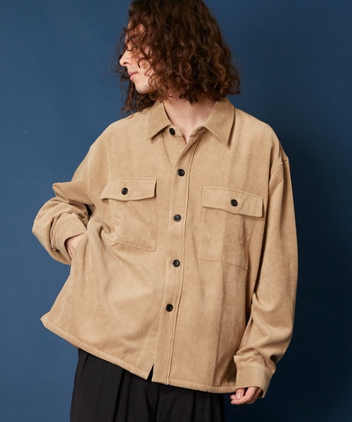 MEMENTISM(メメントイズム)の「コーデュロイオーバーサイズCPOシャツ(シャツ/ブラウス・メンズ・ベージュ/ブラウン/カーキ/ブルー/チャコール・MEDIUM/LARGE)」の14枚目の写真