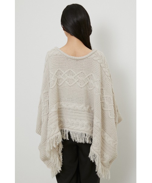 rienda（リエンダ）の「サイドカットフリンジポンチョトップス（ポンチョ・レディース・ブラック/ピンク/ライトベージュ・FREE）」の7枚目の写真