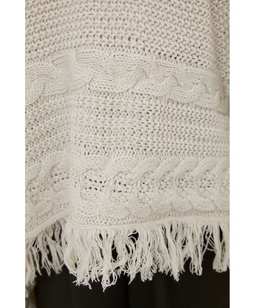 rienda（リエンダ）の「サイドカットフリンジポンチョトップス（ポンチョ・レディース・ブラック/ピンク/ライトベージュ・FREE）」の11枚目の写真