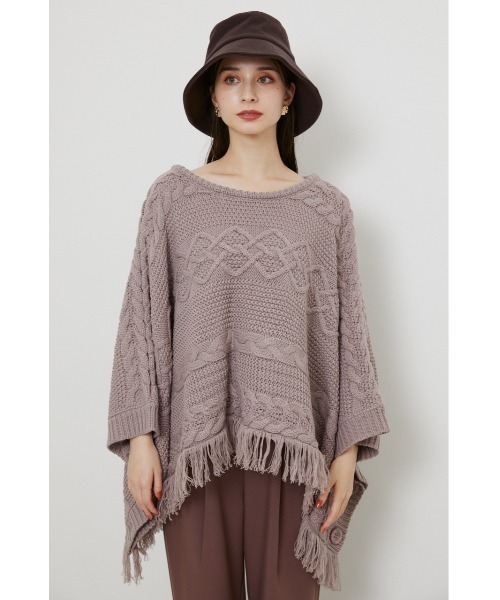 rienda（リエンダ）の「サイドカットフリンジポンチョトップス（ポンチョ・レディース・ブラック/ピンク/ライトベージュ・FREE）」の13枚目の写真