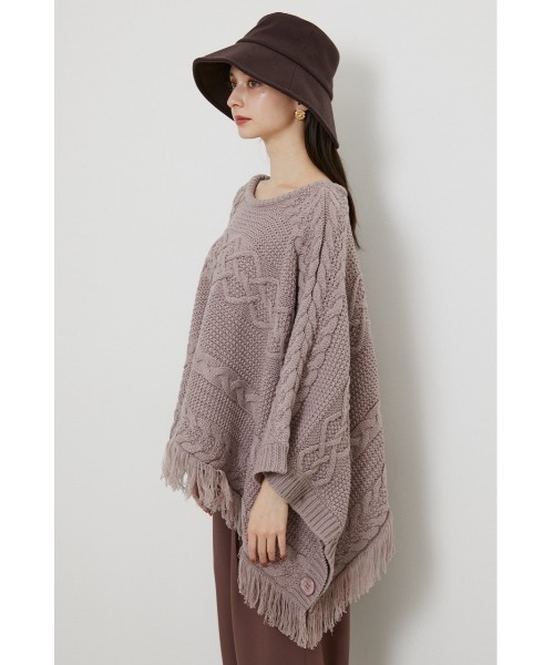 rienda（リエンダ）の「サイドカットフリンジポンチョトップス（ポンチョ・レディース・ブラック/ピンク/ライトベージュ・FREE）」の14枚目の写真