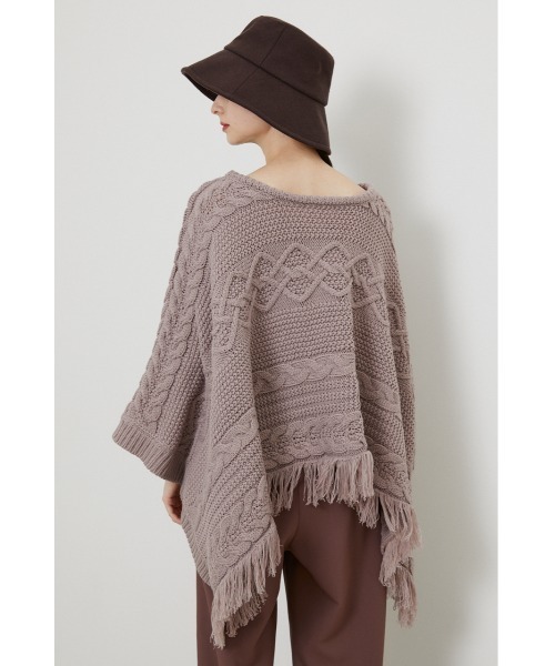 rienda（リエンダ）の「サイドカットフリンジポンチョトップス（ポンチョ・レディース・ブラック/ピンク/ライトベージュ・FREE）」の15枚目の写真