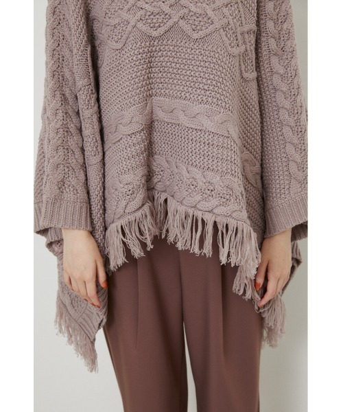 rienda（リエンダ）の「サイドカットフリンジポンチョトップス（ポンチョ・レディース・ブラック/ピンク/ライトベージュ・FREE）」の18枚目の写真