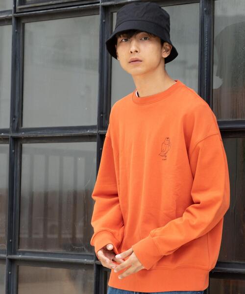 coen（コーエン）の「coen × 金安 亮 イラスト裏毛クルーネックスウェット（スウェット・メンズ・ホワイト/グレー/オレンジ・S/M/L/XL）」の3枚目の写真