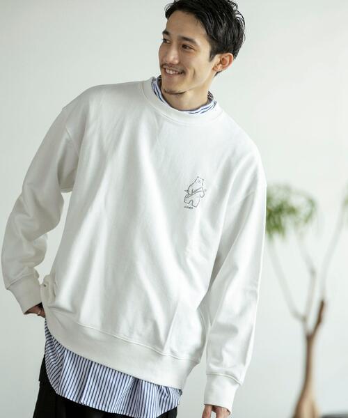 coen（コーエン）の「coen × 金安 亮 イラスト裏毛クルーネックスウェット（スウェット・メンズ・ホワイト/グレー/オレンジ・S/M/L/XL）」の14枚目の写真