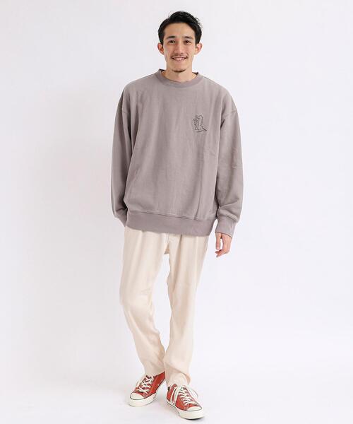 coen（コーエン）の「coen × 金安 亮 イラスト裏毛クルーネックスウェット（スウェット・メンズ・ホワイト/グレー/オレンジ・S/M/L/XL）」の8枚目の写真